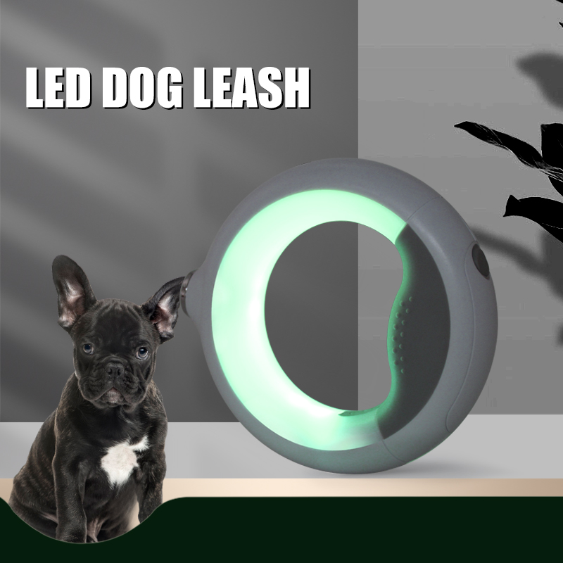 Tangle Free Heavy Duty Reflective LED Hunde-Leine eingebaute Poop-Beutel-Fach laufen